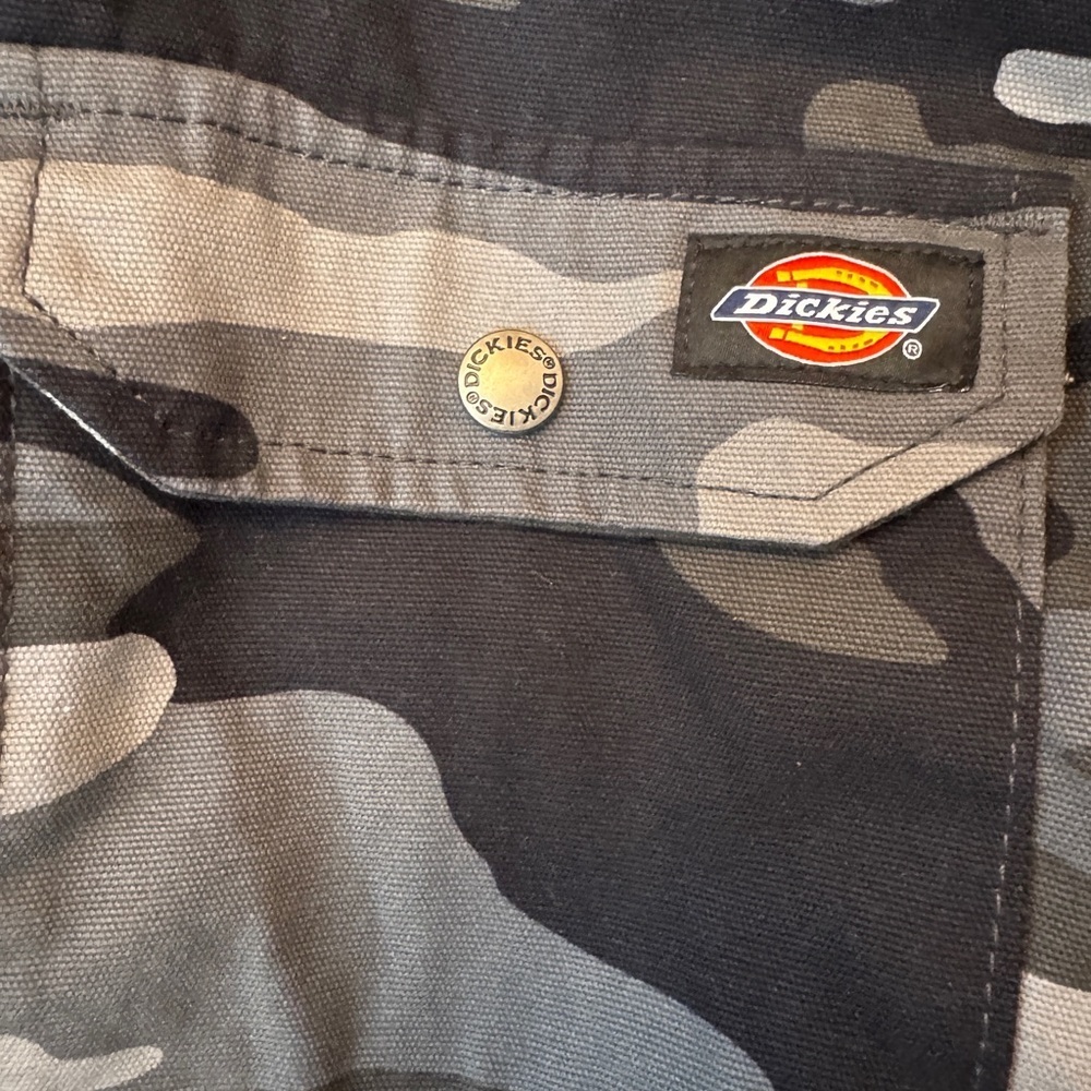 Dickies HOODED DUCK SHIRT JACKET COAT Quilted Camo black gray TJ203 M - Picture 5 of 5
